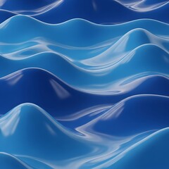 Obraz premium Abstract Waves of Blue - A Serene and Fluid Composition.