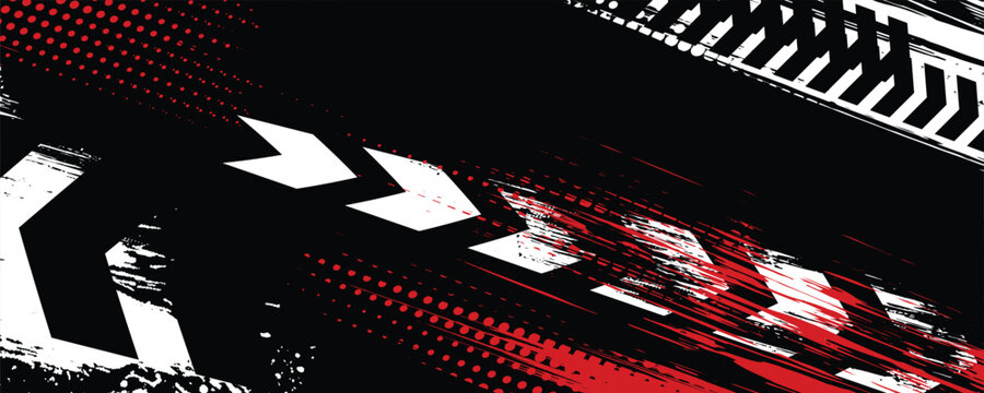 Exclusive red and black color combination sport racing car livery design, for universal medium eps10 vector ready to print.