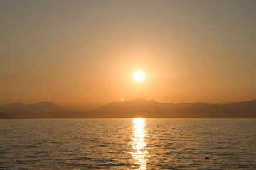 Sunset at Lake Garda in Italy