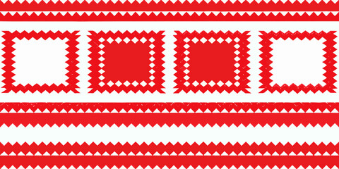 Fototapeta premium A repeating geometric pattern featuring red and white rectangular shapes
