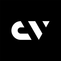Letter CV minimal bold monogram logo