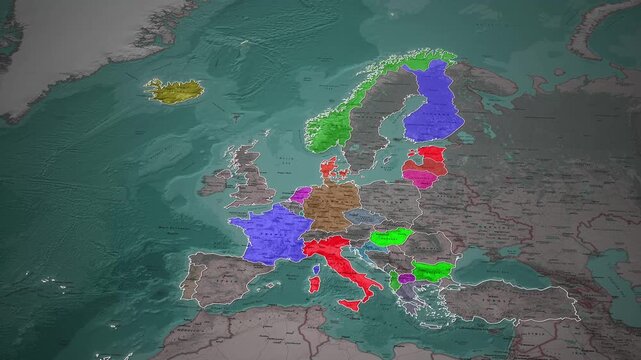BRICS Member Countries Map Animation Highlighting Emerging Global Economies