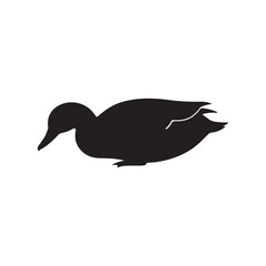Obraz premium Simple duck silhouette vector flat illustration design. 