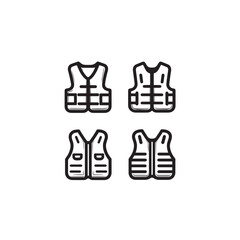 Life Jacket icon line art flotation device