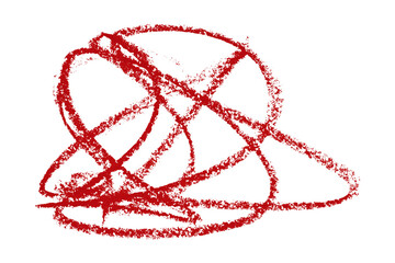 red pencil strokes isolated on transparent background