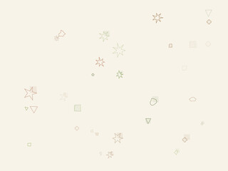 Minimalist vector pattern with scattered shapes and symbols on light grid background