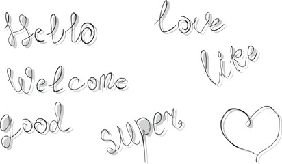 The screen features decorative word inscriptions. They're perfect for embellishing and beautifully designing letters.