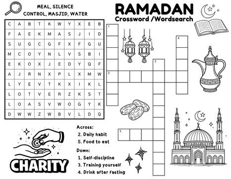 Ramadan crossword and word search worksheets for grades 2&ndash;4 focusing on Islamic vocabulary and critical thinking skills. Fun printable puzzles to build spelling, reading comprehension.
