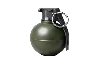Fototapeta premium Ultra-Realistic Modern Fragmentation Grenade Isolated on Transparent PNG Background