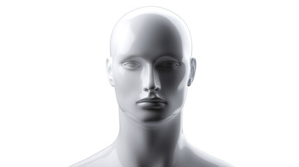 A minimalist mannequin head, exuding a sense of anonymity and clean design
