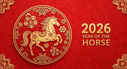 Celebrating the vibrant and energetic year of the horse in 2026 with traditional chinese art