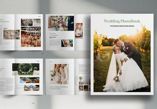 Green Wedding PhotoBook Brochure Layout