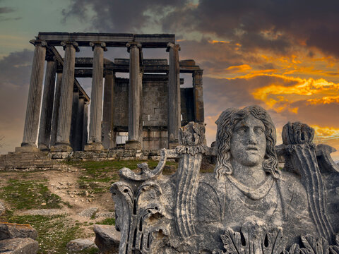 The ancient city Aizanoi and Temple of Zeus in Cavdarhisari Kutahya, Turkey