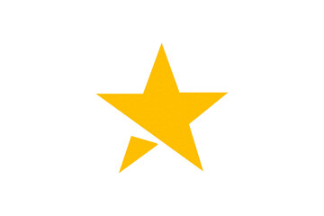 Fototapeta premium A yellow star is placed on a transparent background.