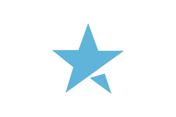 Obraz premium A light blue star is situated on a transparent background.