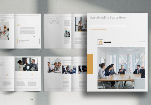 Pale Orange Startup Studio Promo Marketing Brochure Layout