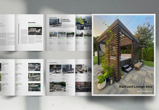 Green Backyard Lounge Sets Catalog Brochure Layout