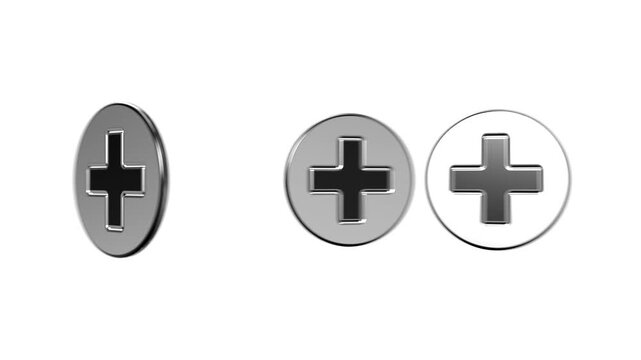 spinning 3d plus signs on white background
