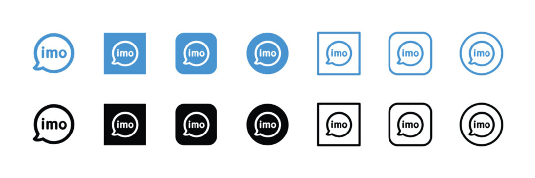 imo logo icon collection blue and black social media chat message symbol set
