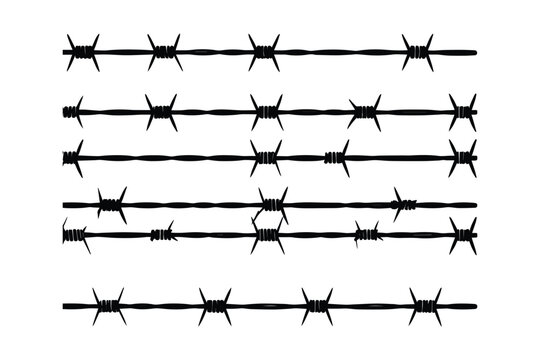 Barbed wire fence line security border protection farm boundary barrier hostile