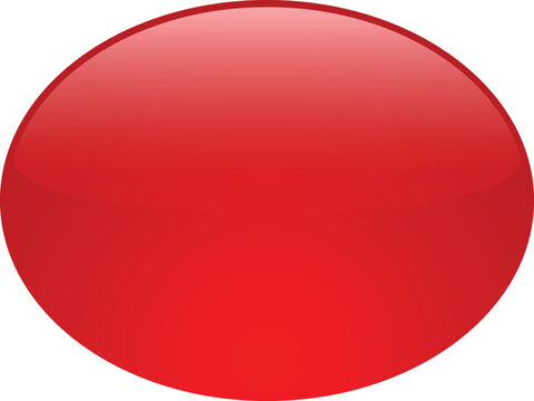 Glossy Red Oval Button