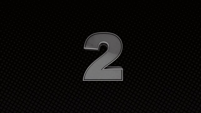 3D Metallic 5-4-3-2-1 Countdown to Welcome Message on Animated Grid Background