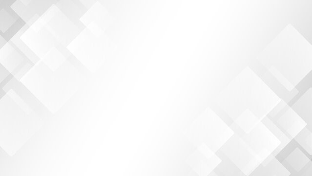 幾何学の白背景素材。 透過感のある正方形が重なる抽象デザイン