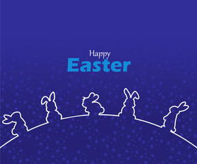 Happy Easter Bunny Silhouette, an Easter and spring background perfect for greeting cards, postcards, invitations, posters, covers, flyers, banners, or social media.