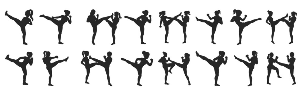  illustration of karate martial arts silhouette
