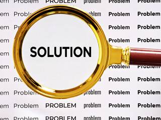 Magnifying glass finding solution among many problems