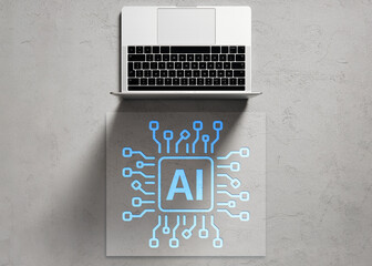 Laptop processing artificial intelligence microchip technology