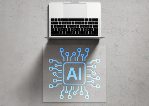Laptop processing artificial intelligence microchip technology