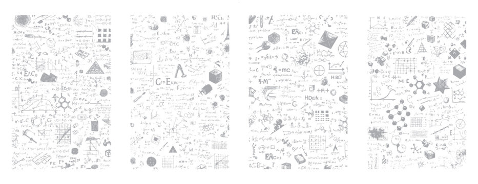 Scientific formulas and diagrams in gray science equation chemistry