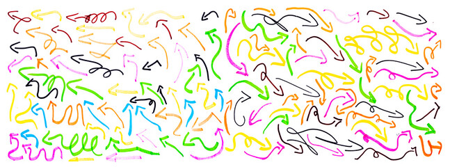 Obraz premium Hand drawn scribble style with black pen creating round circle underline strokes, rectangle frame doodle arrow elements shaping vector set kit bundle for highlight text in dynamic oval line theme.