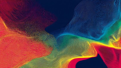 Vibrant colorful wave pattern with dynamic lines and gradient colors