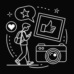 Social Media Icon Collection &ndash; Modern Flat Digital Communication Symbols