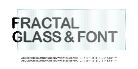 3D glass effect font, ribbed alphabet texture and fractal gradient. Polycarbonate typography, glitch wave illusion and striped optical refraction of wet-look panel. Luxury tech refracted template © Svetlana Ievleva