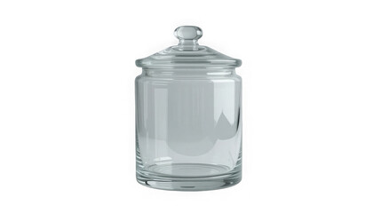 Obraz premium Clear glass jar with lid for storing food or decorative items
