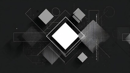 Modern geometric shapes in sleek black and white design