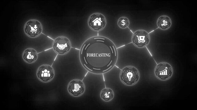 Business concepts network infographic template finance symbols