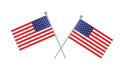 Obraz premium Vector illustration of the flag of the United States of America or America or USA with a flat design. 4th Memorial Day.