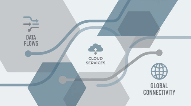 Corporate Network Visualization Abstract Vector