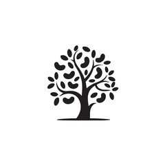 Obraz premium Stylized Cashew Tree Silhouette Vector Illustration for Branding