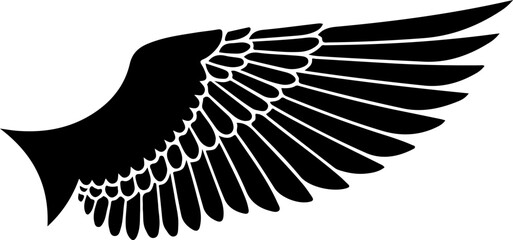 Vector illustration of a bird in flight showcasing its wings, feathers, and aerodynamic shape from a side view
