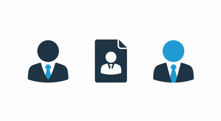 Obraz premium Business Profile and Team Icons: User Avatar, Employee Profile, Team Member, Human Resources