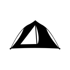 Camping tent simple black silhouette vector icon design Vector