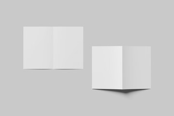 Fototapeta premium Blank A4 Bi-Fold Brochure Mockup