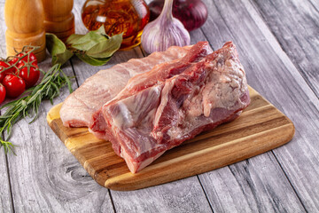 Fototapeta premium Raw spare pork ribs meat