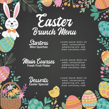 Easter Brunch Menu &ndash; Square Template Design