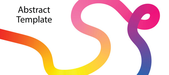 Obraz premium Vector Background with Color Dynamic Ribbon. Bright fluid squiggly shapes. Colorful gradient lines. Abstract Color Lines Pattern. 